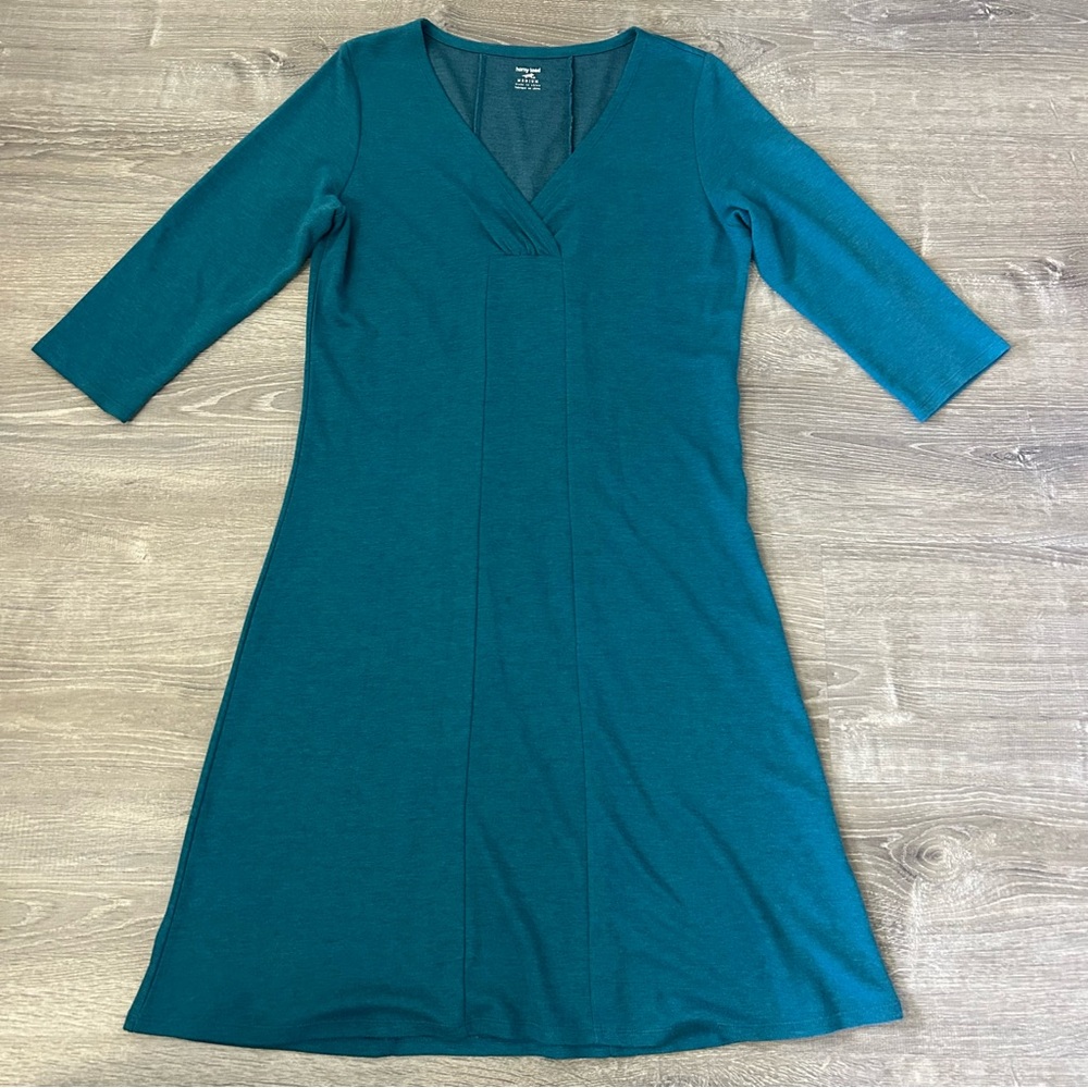 Horney Toad Teal V-Neck 3/4 sleeve dress Size Medium
